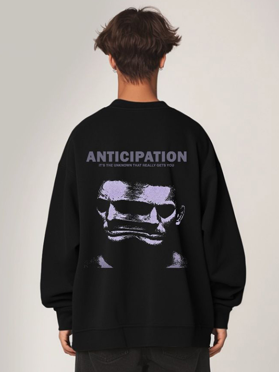 

TheBTclub Men Graphic Printed Anticipation Sweatshirt, Black