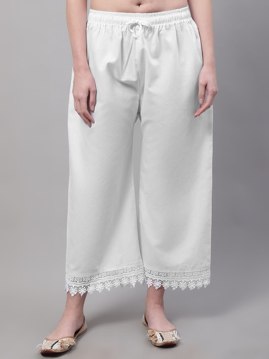 

Valles365 by S.C. Women Flared Lace Plus Palazzos, White