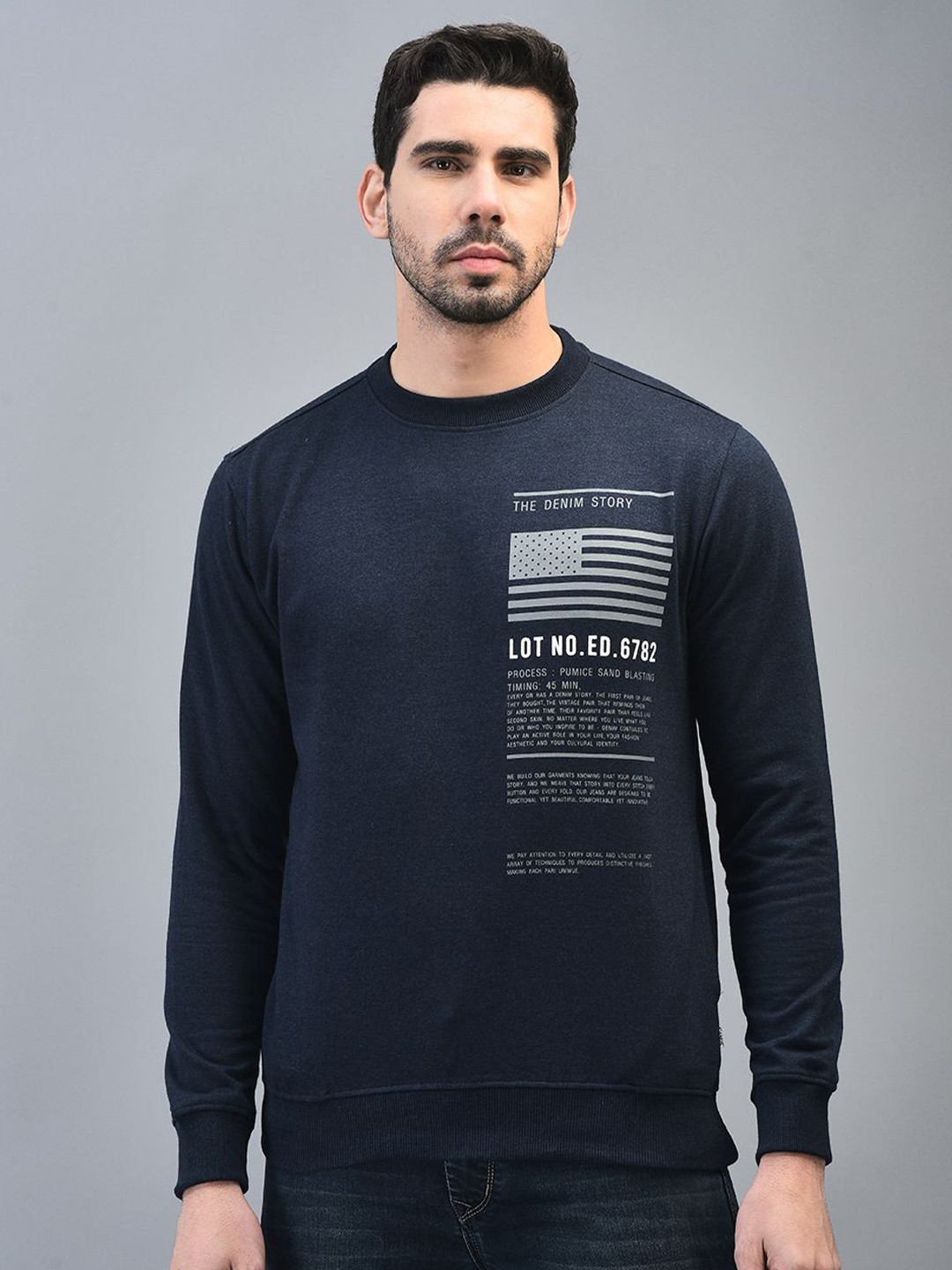 

CANOE Men Printed Sweatshirt, Blue