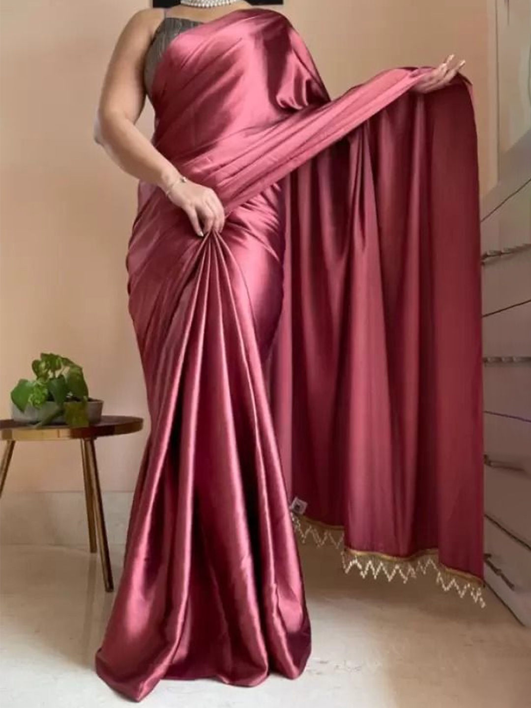 

Florence Satin Saree, Maroon