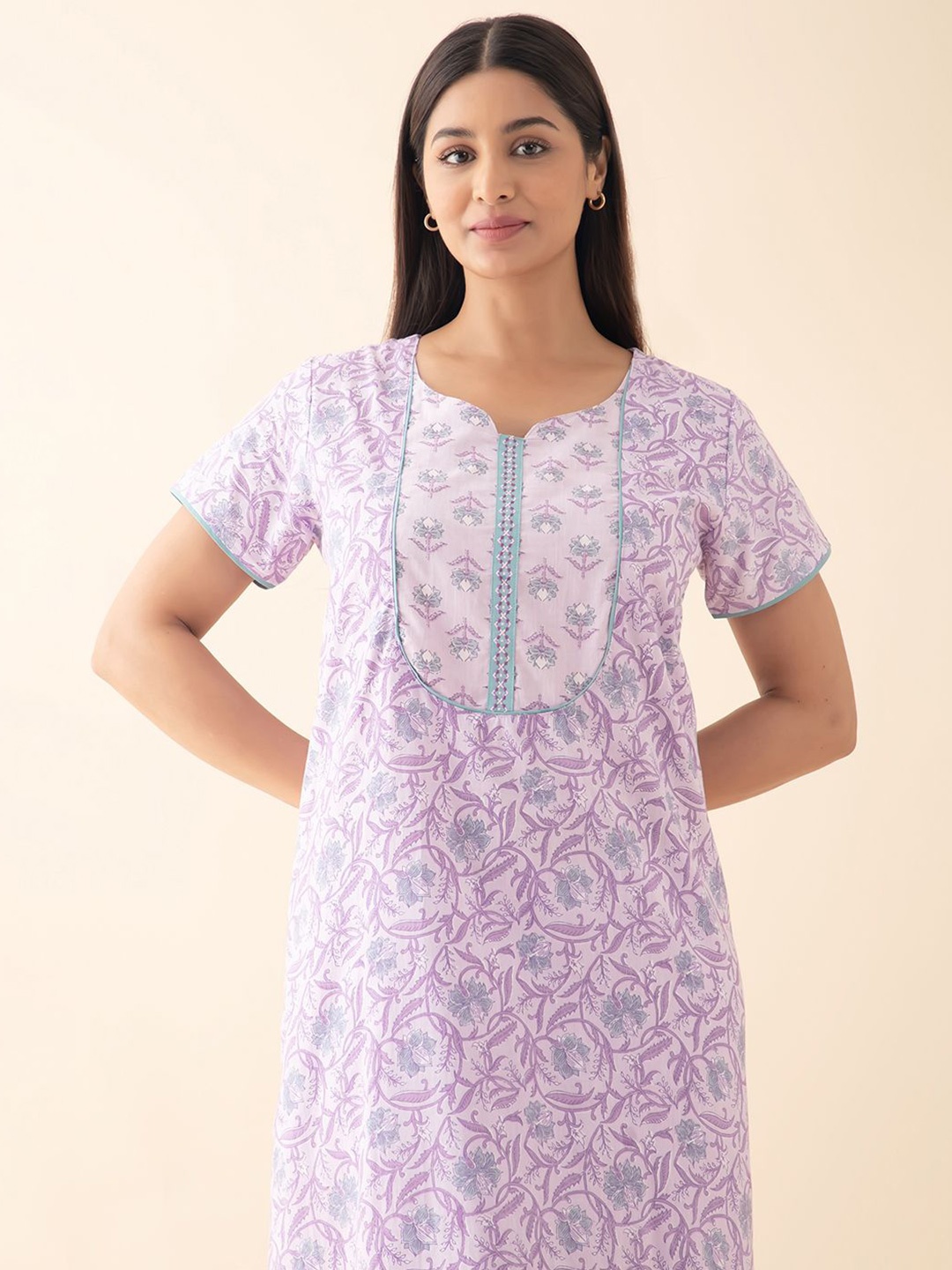 

Maybell Printed Maxi Nightdress, Purple