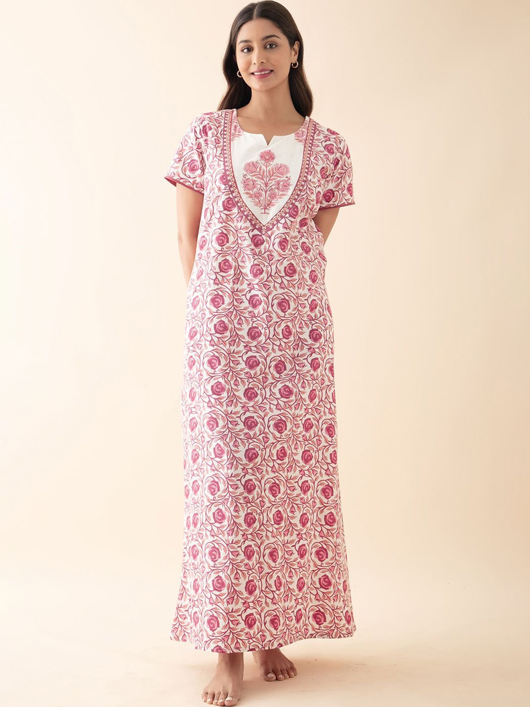 

Maybell Printed Maxi Nightdress, Pink