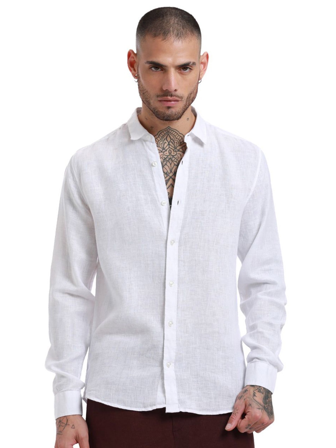 

Banana Club Men Relaxed Slim Fit Opaque Semiformal Shirt, White