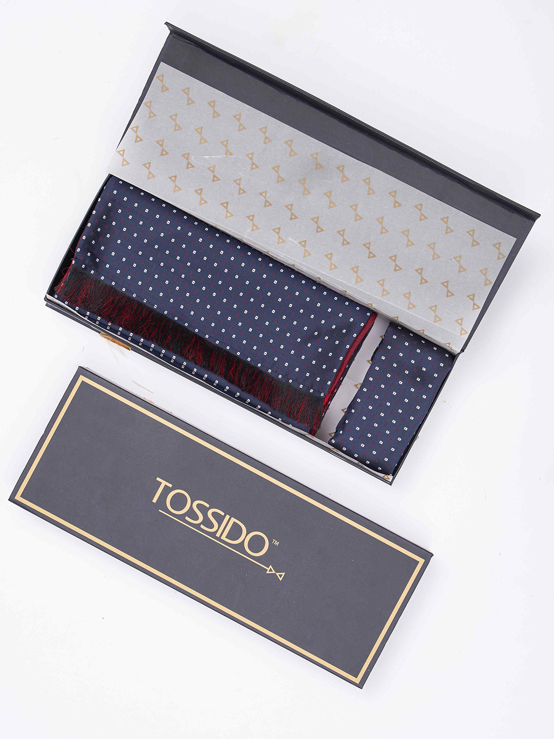 

Tossido Men Woven Design Stole, Blue