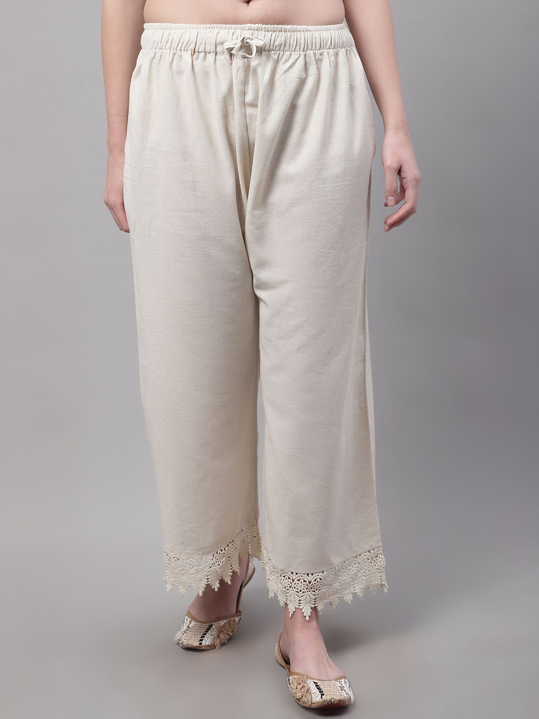 

Valles365 by S.C. Women Flared Lace Palazzos, Off white