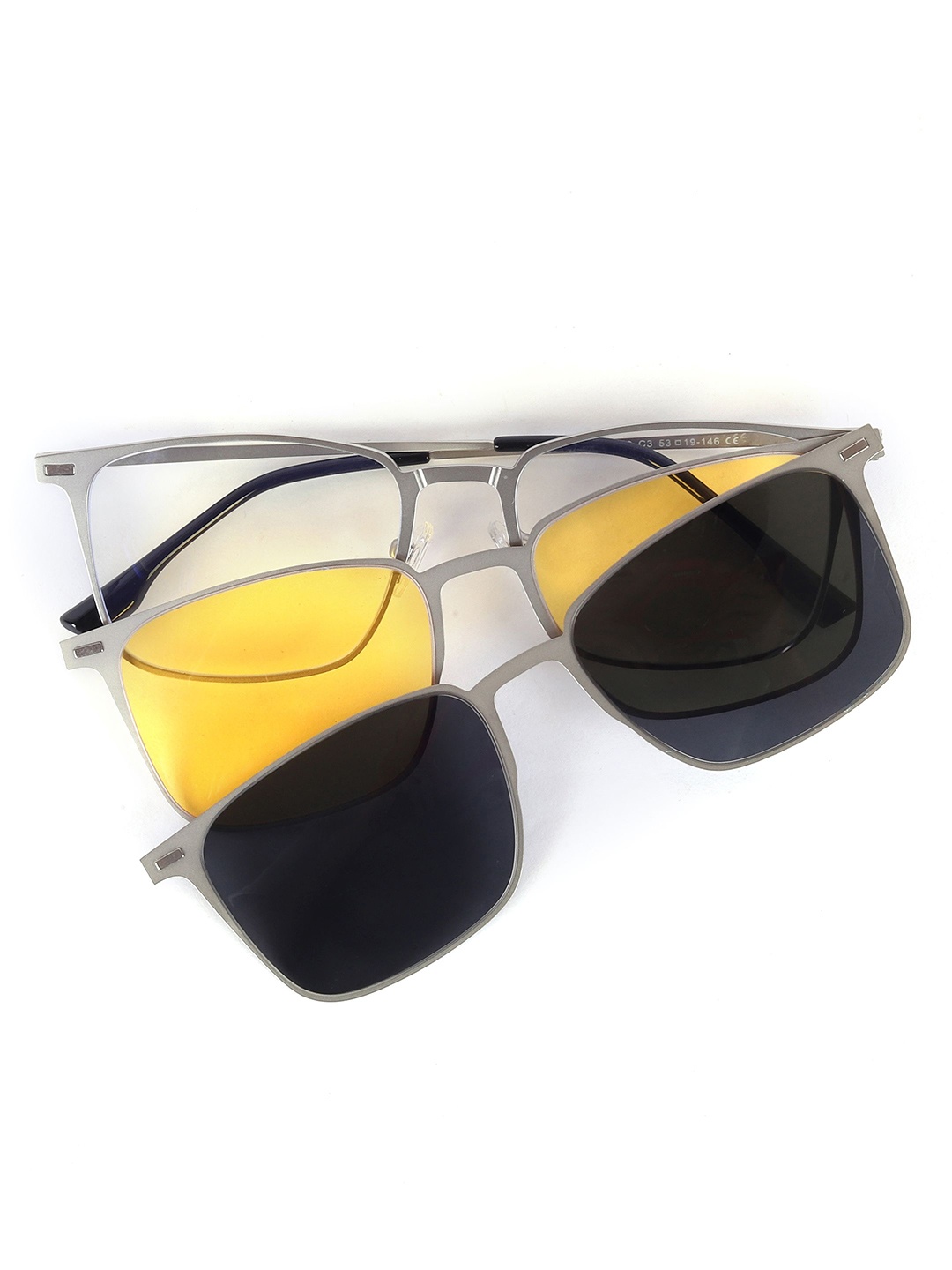 

HASHTAG EYEWEAR Unisex Full Rim Clip on Rectangle Frames With Blue-Cut Lens - 37600, Black