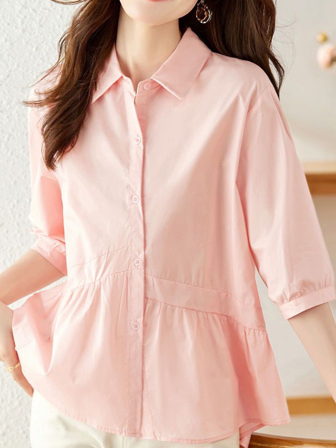 

StyleCast Women Cotton Shirt Style Top, Pink