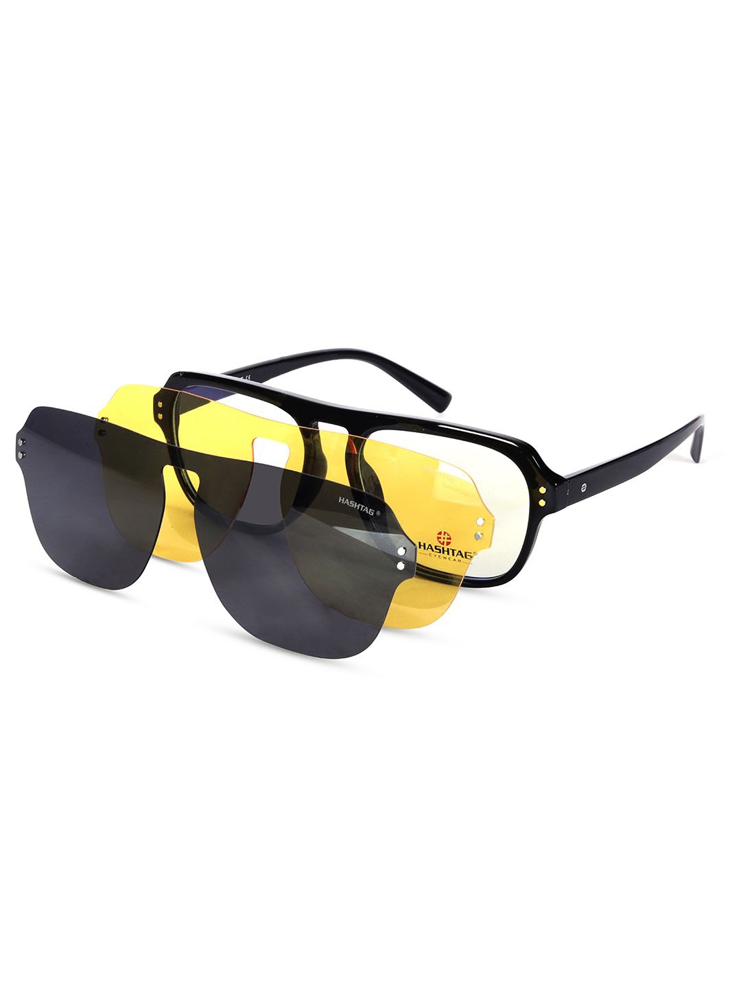 

HASHTAG EYEWEAR Unisex Full Rim Square Frames, Black