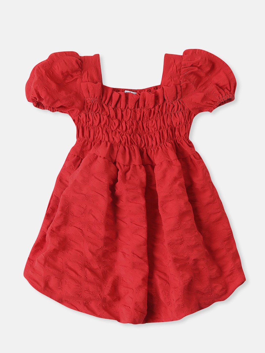 

Nauti Nati Puff Sleeve Crepe Balloon Dress, Red