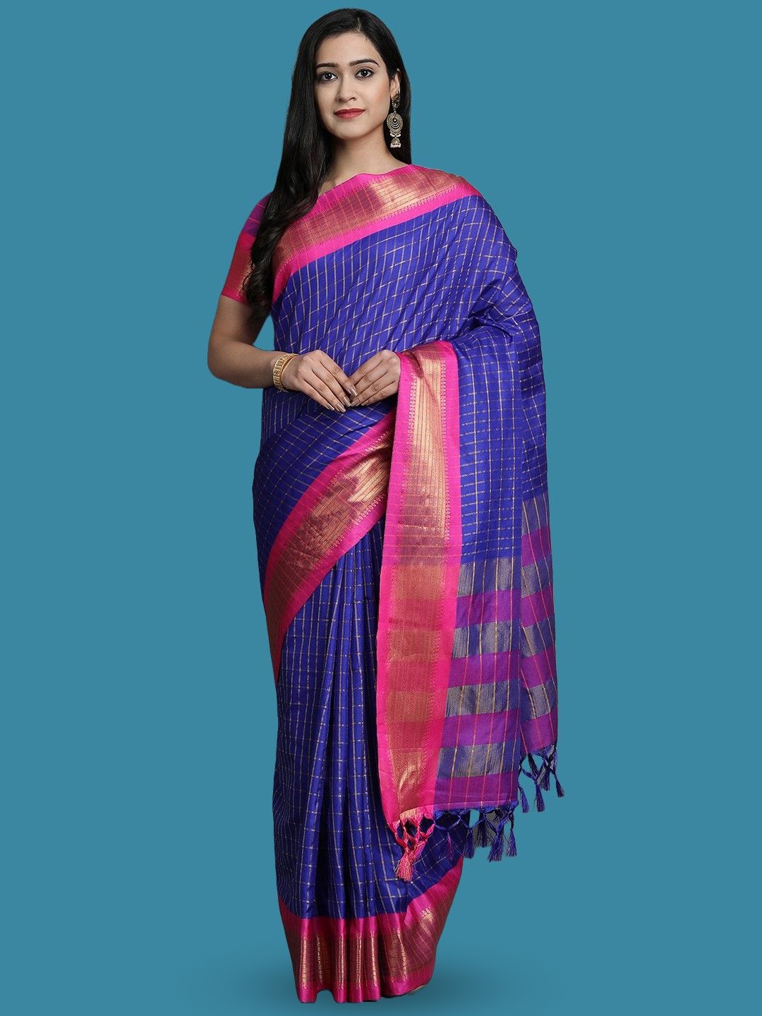 

yourwish Woven Design Zari Garad Saree, Blue