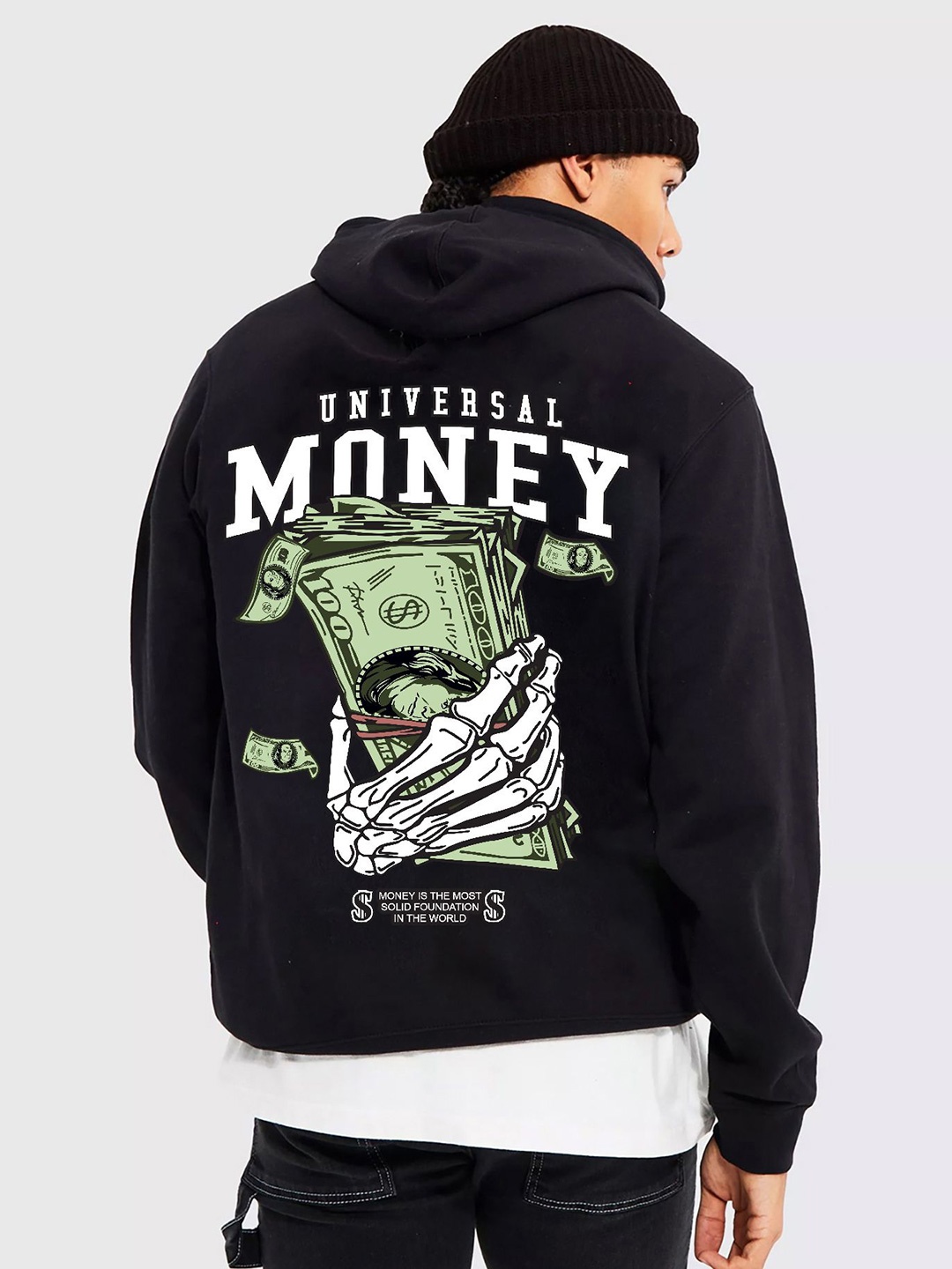 

zentik Men Printed Hooded Sweatshirt, Black