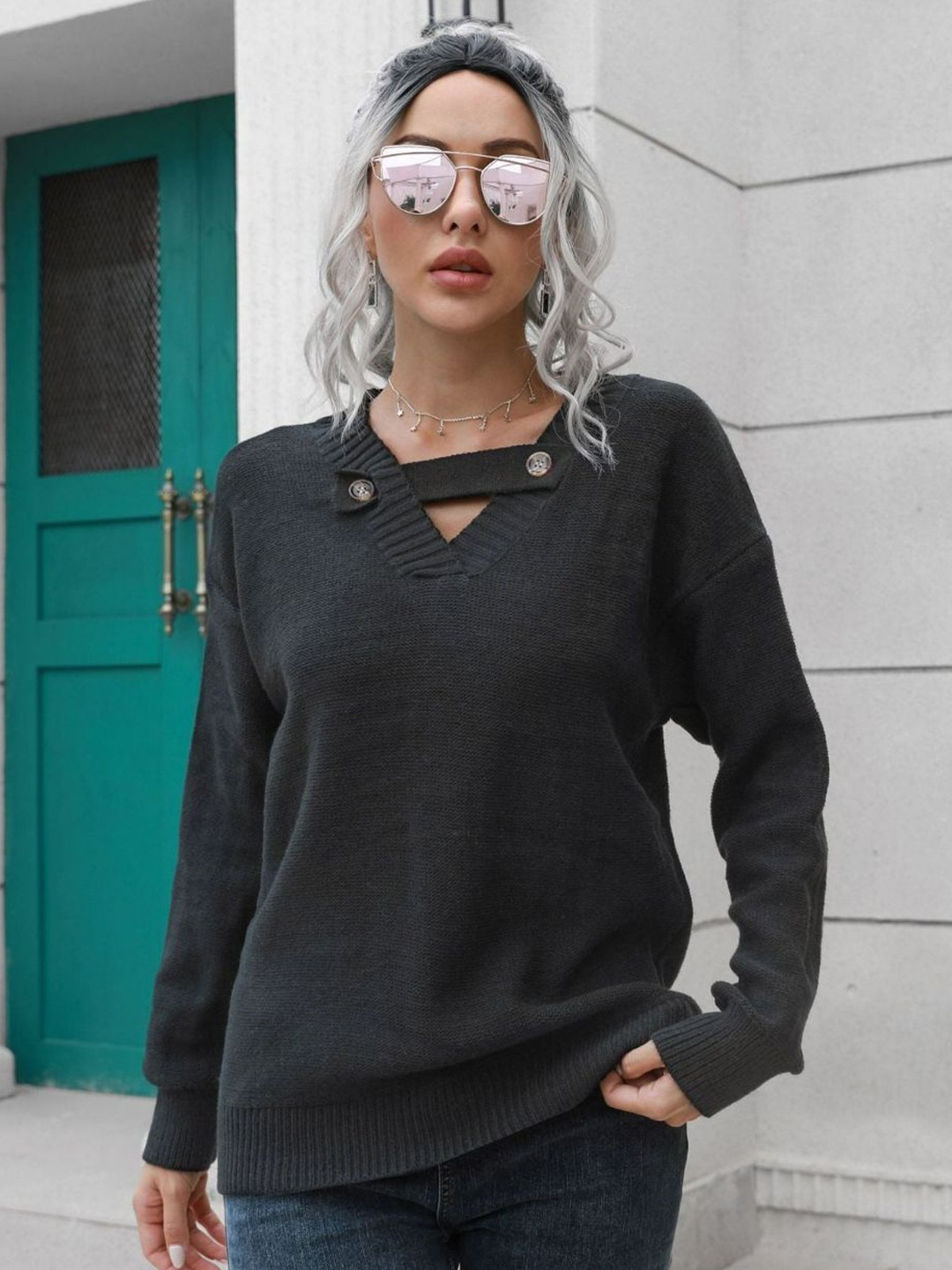 

Oh Rare Women Solid Pullover, Black