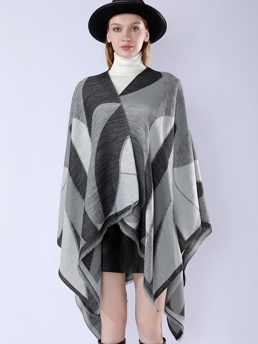 

LULU & SKY Women Printed Shrug, Grey