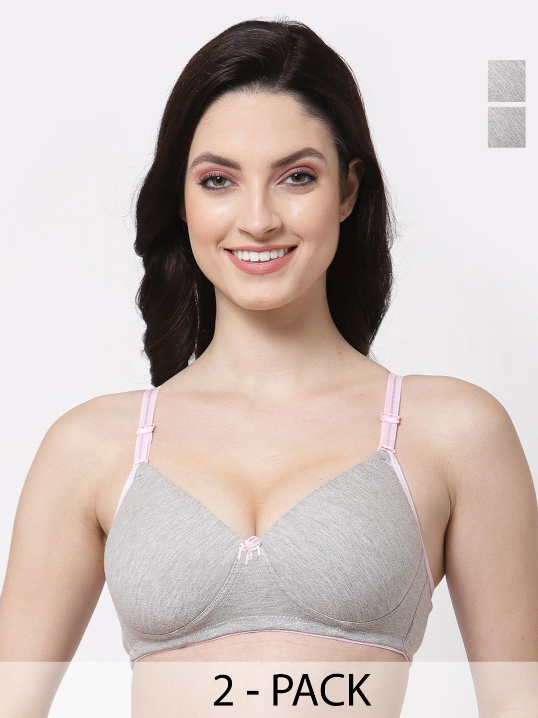 

SHYAM SONS FLAIR Women Pack Of 2 Full Coverage Lightly Padded T-shirt Bra, Pink