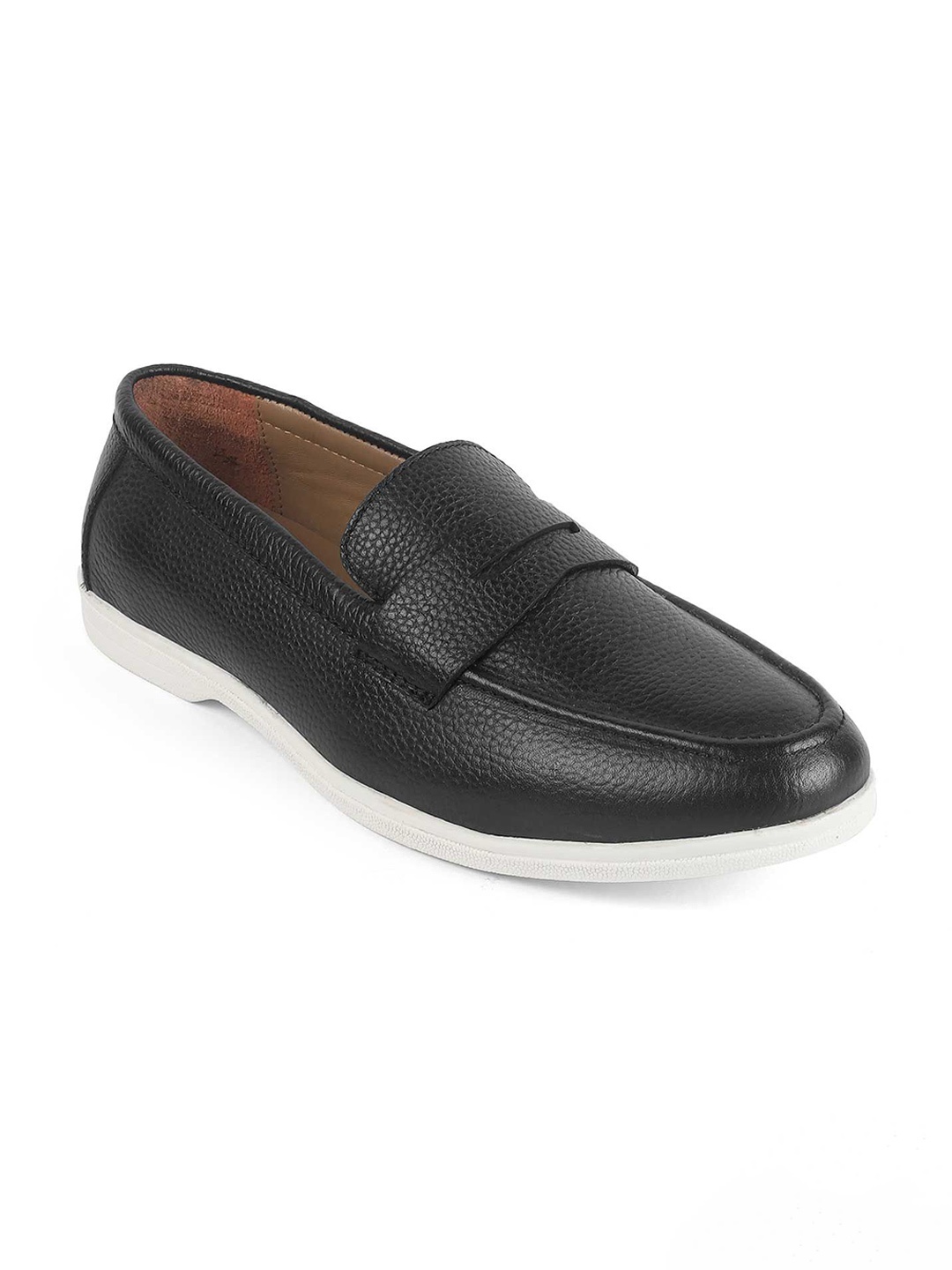 

Tresmode Men Leather Formal Loafers, Black