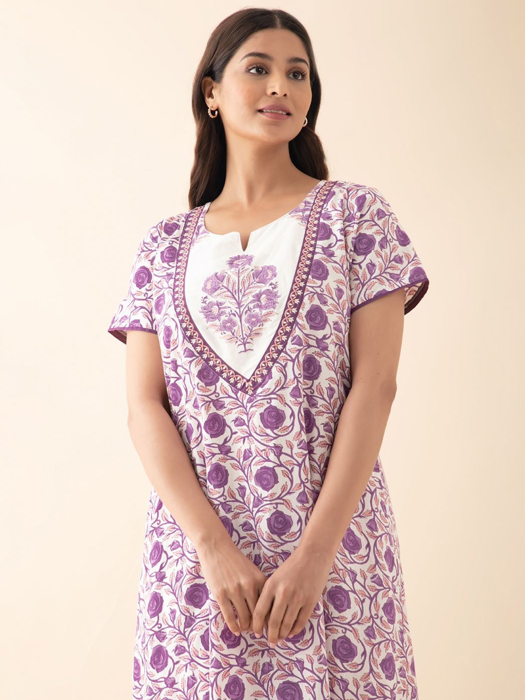 

Maybell Printed Maxi Nightdress, Purple
