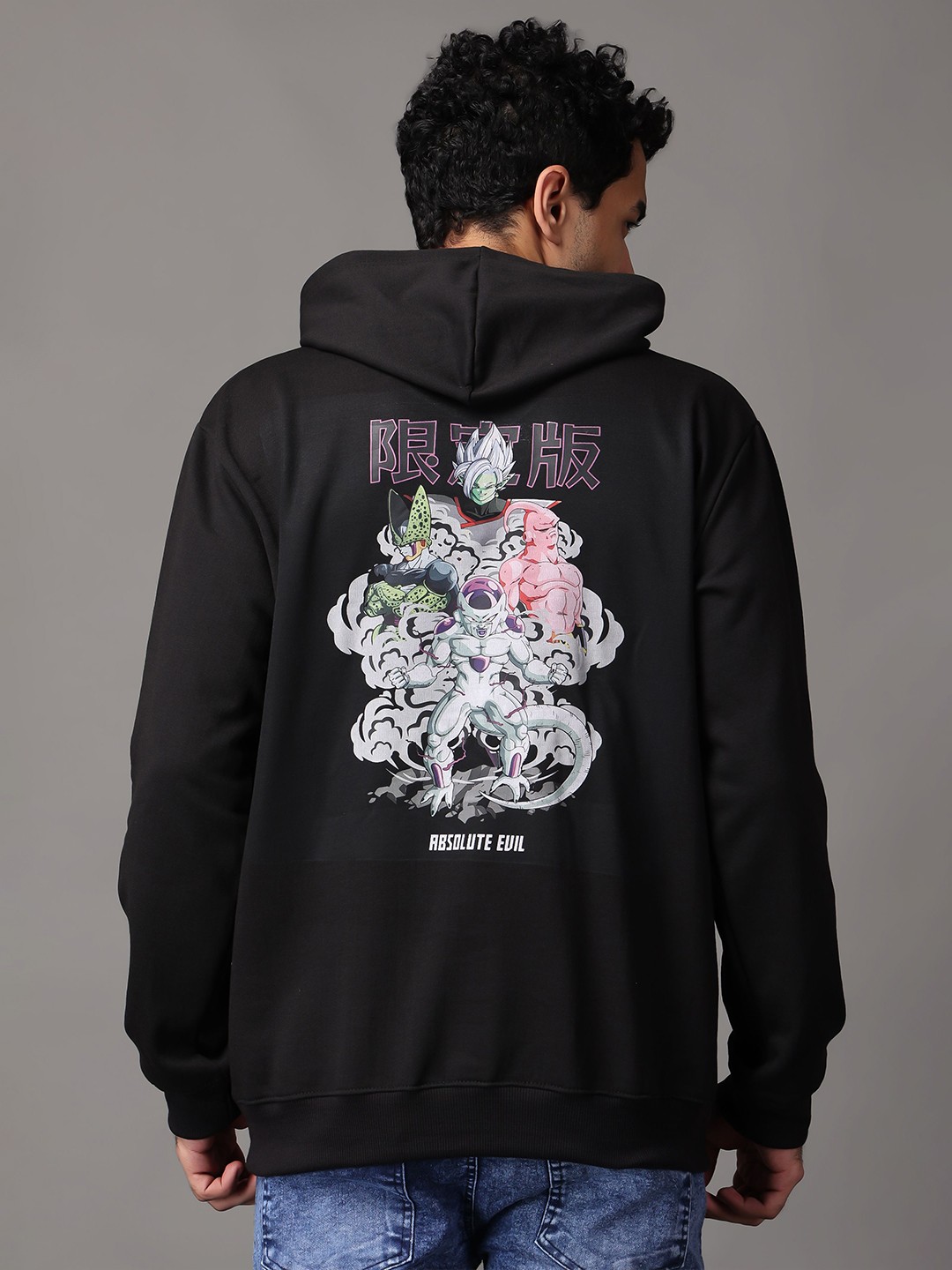 

zentik Men Printed Hooded Pullover Sweatshirt, Black
