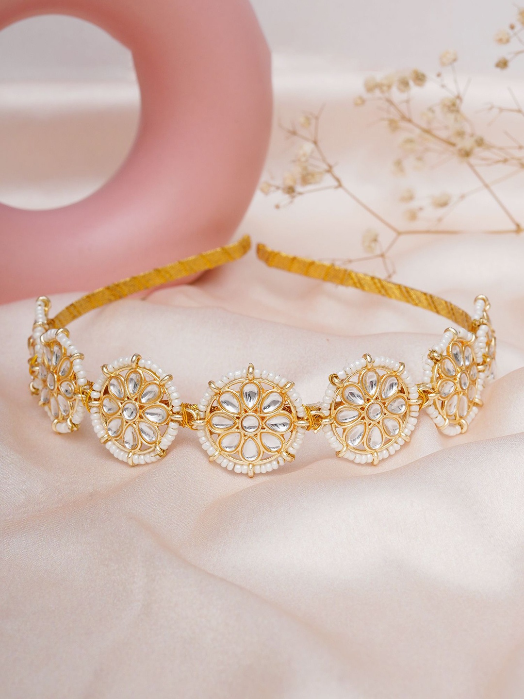 

JEWILLEY Women Embellished Hairband, Gold