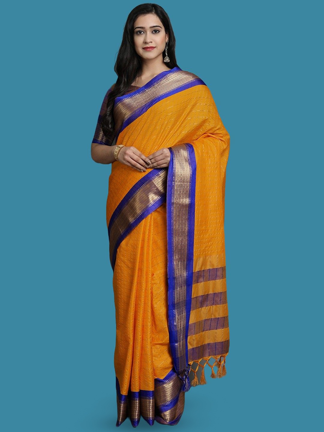 

yourwish Woven Design Zari Garad Saree, Yellow