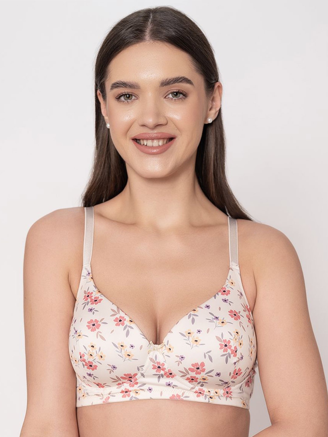 

Chelvet Floral Full Coverage Underwired Lightly Padded Everyday Bra, White