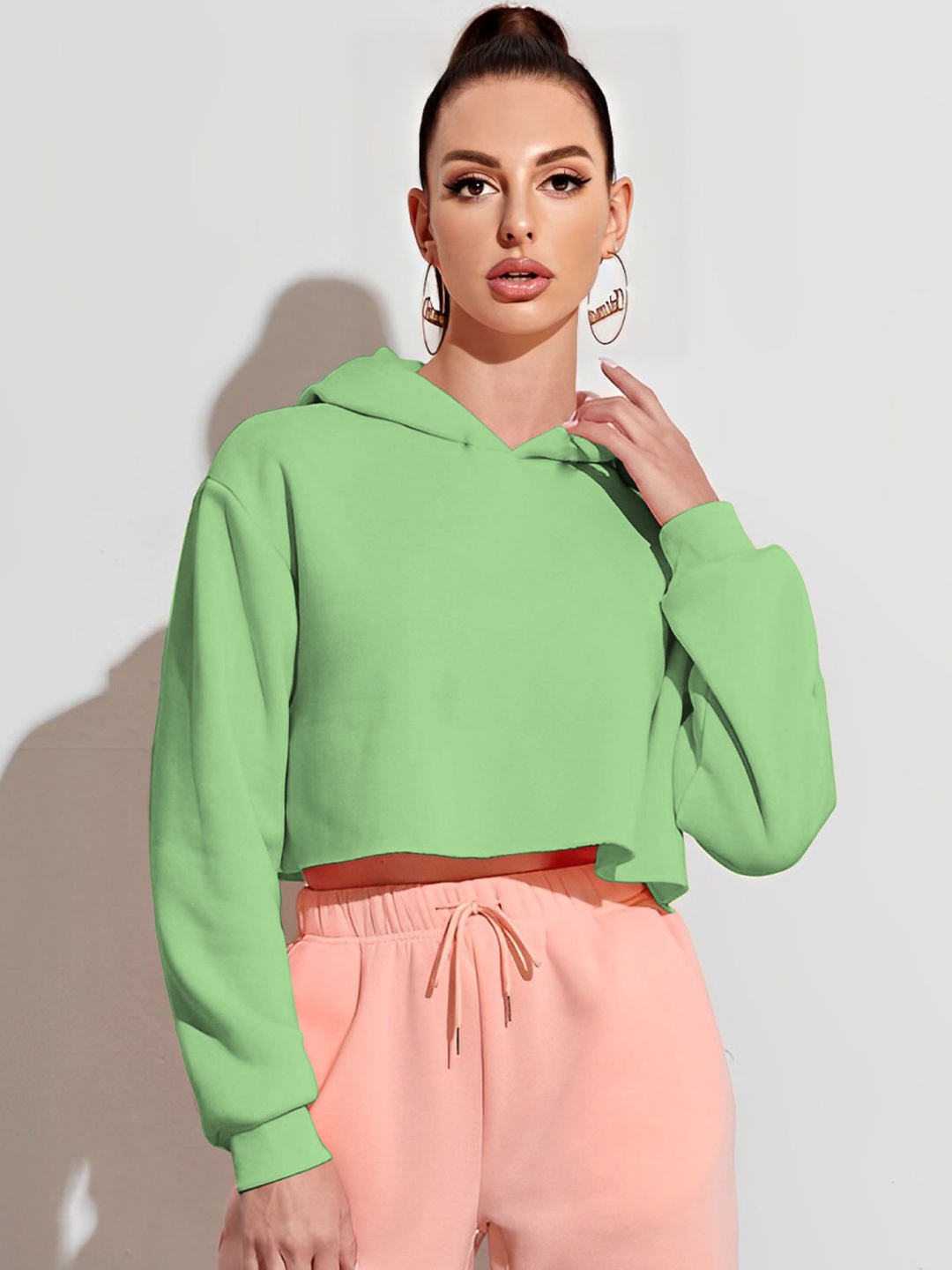 

kintu parantu Women Hooded Sweatshirt, Green