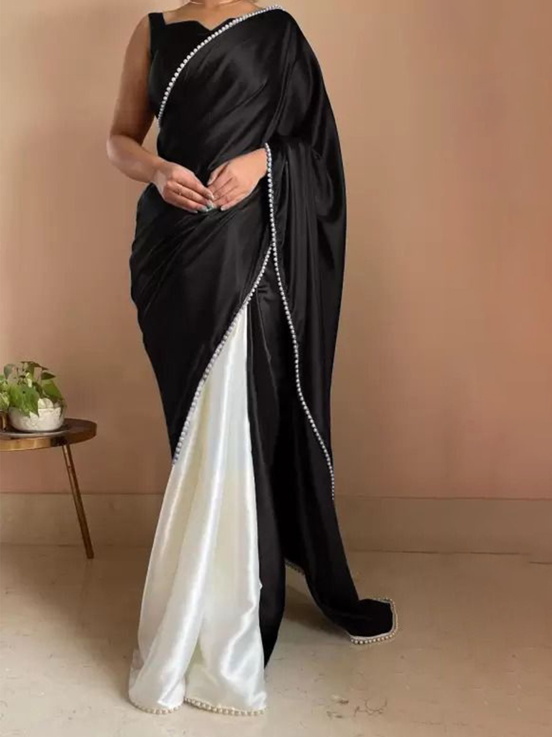 

Florence Satin Saree, Black