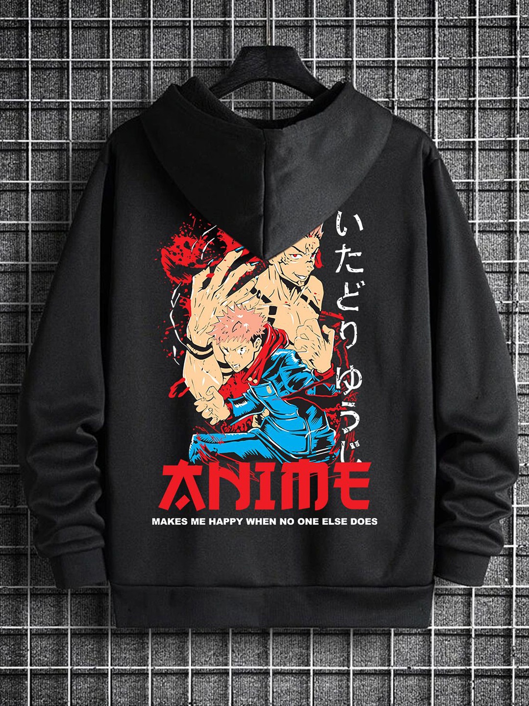 

zentik Men Printed Hooded Sweatshirt, Black