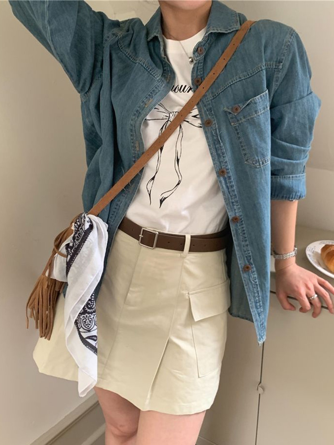 

LULU & SKY Shirt Style Top, Blue