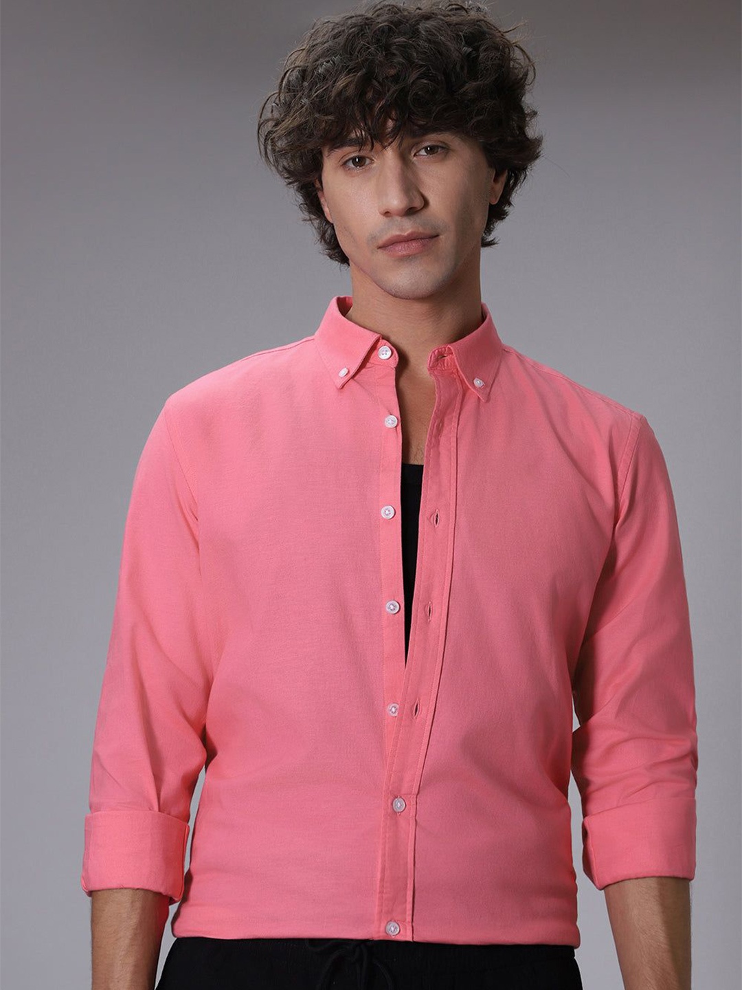 

Banana Club Men Relaxed Slim Fit Opaque Formal Shirt, Pink
