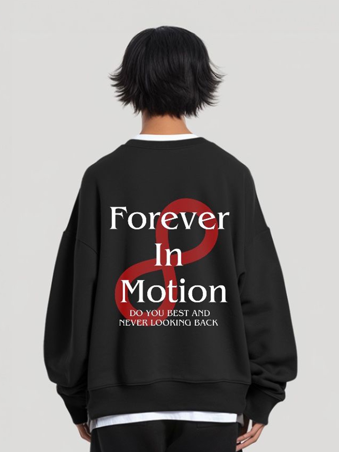 

TheBTclub Men Printed Pullover Sweatshirt, Black