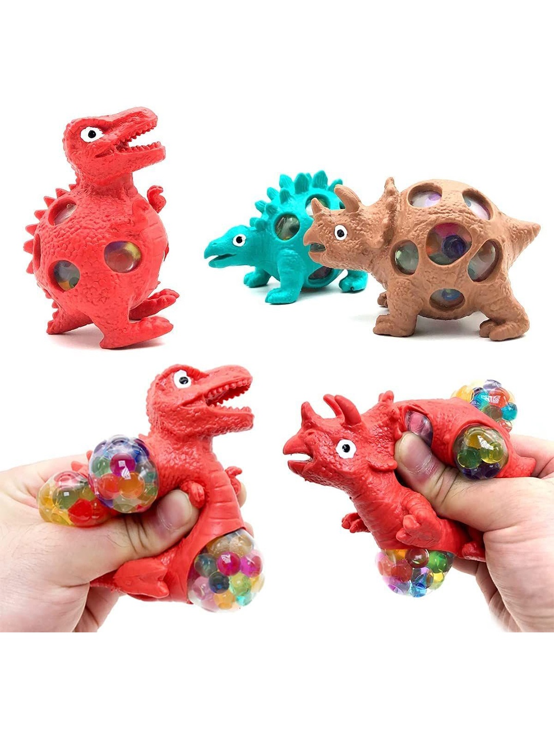 

CHOCOZONE Kids Pack of 5 Dinosaur Squishy Toys, Red