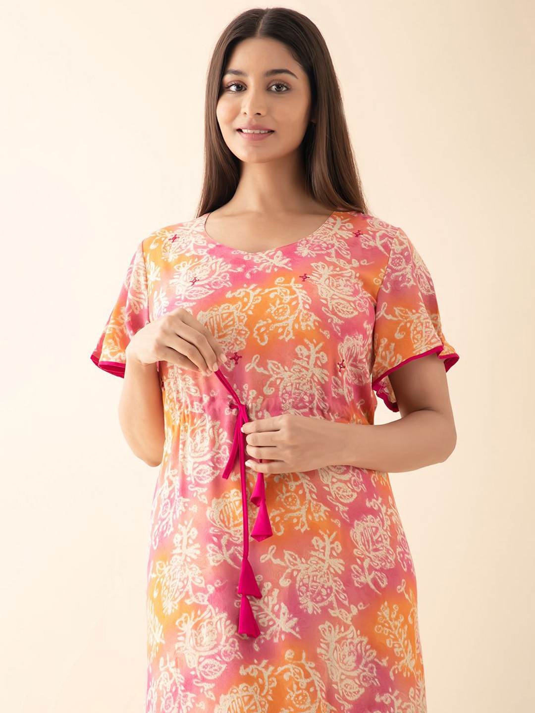 

Maybell Printed Maxi Nightdress, Pink
