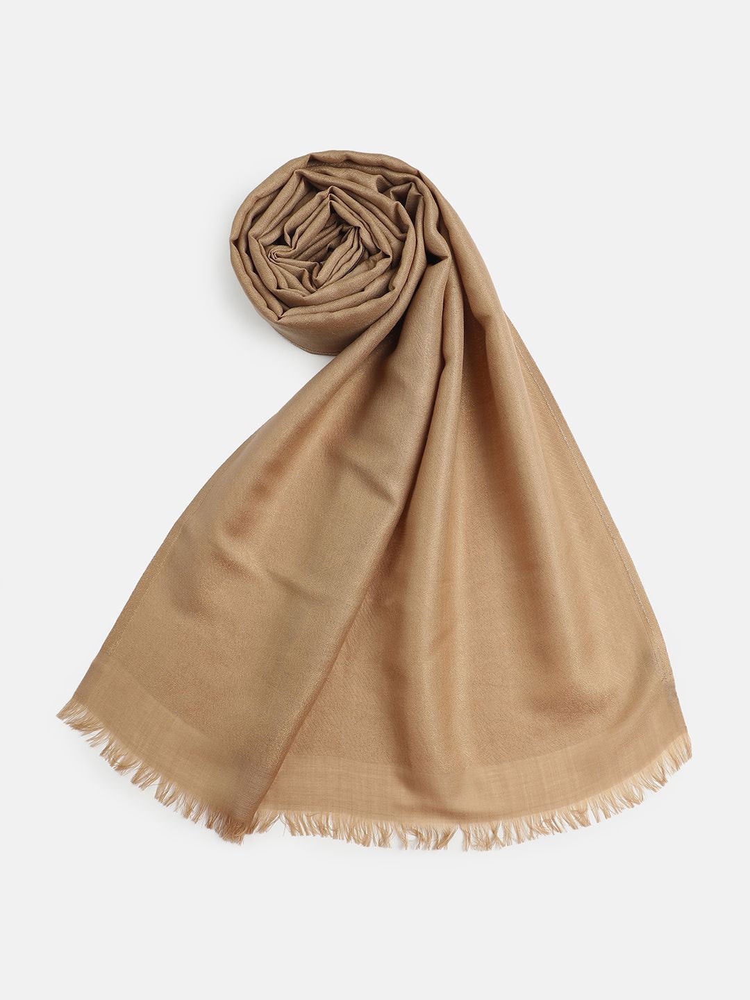 

SHINGORA Women Stole With Fringed Border, Beige