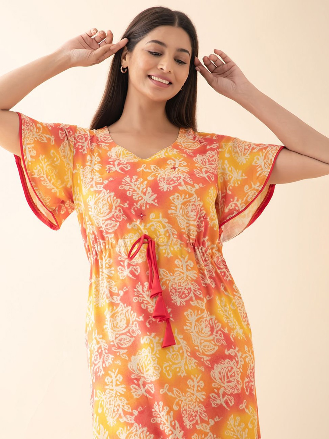 

Maybell Printed Maxi Nightdress, Yellow