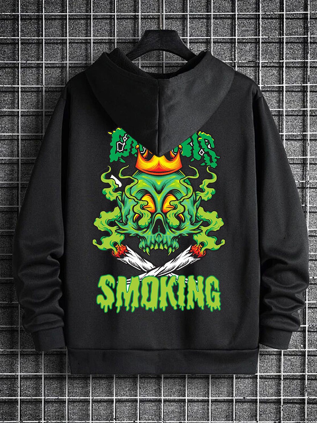 

zentik Men Printed Hooded Sweatshirt, Black