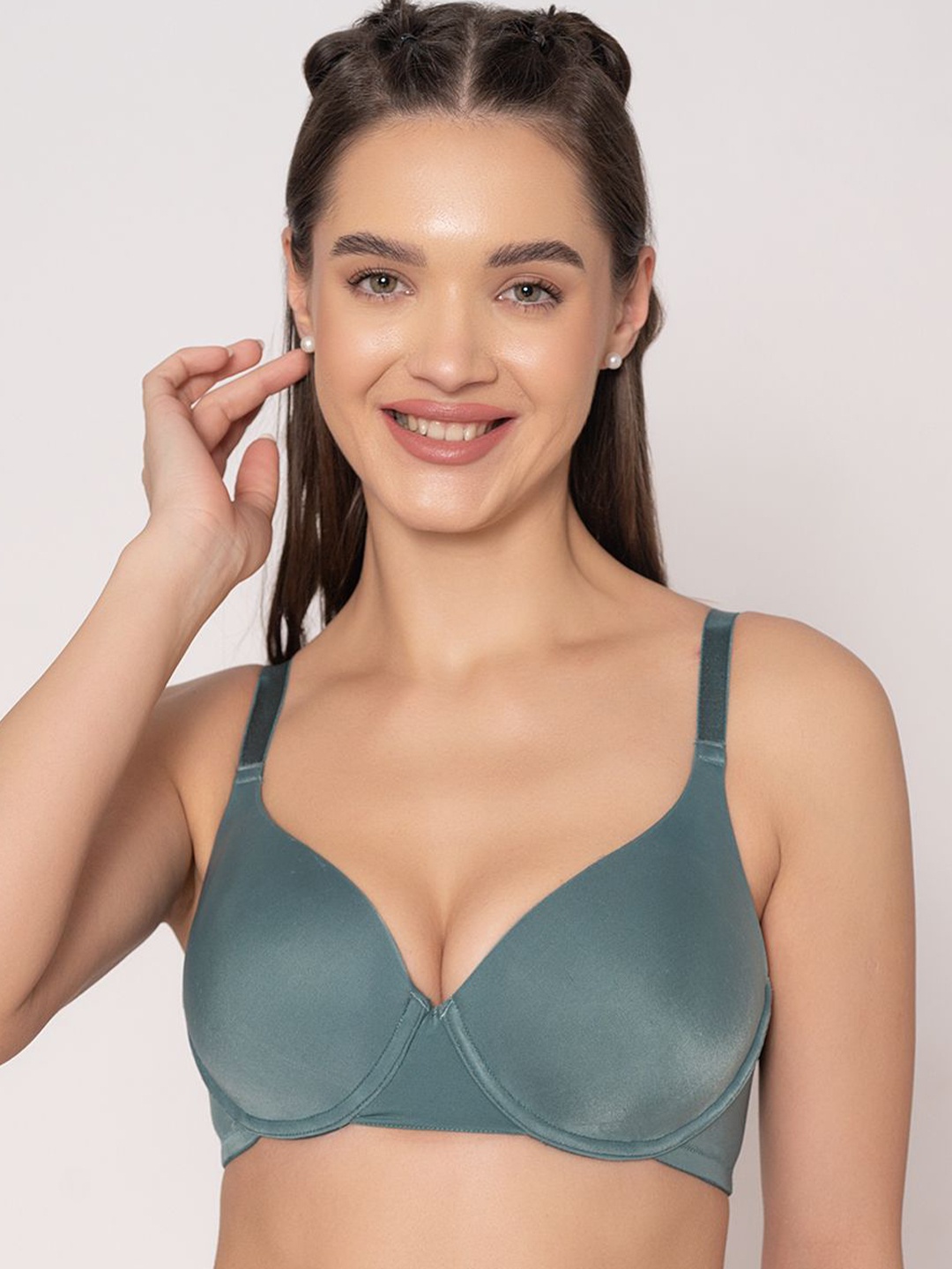

Chelvet Women Bra Full Coverage Underwired Lightly Padded, Green