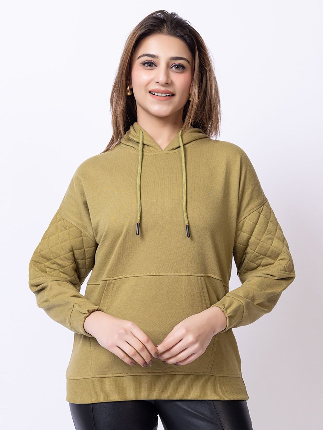 

DressBerry Women Hooded Pullover Sweatshirt, Green