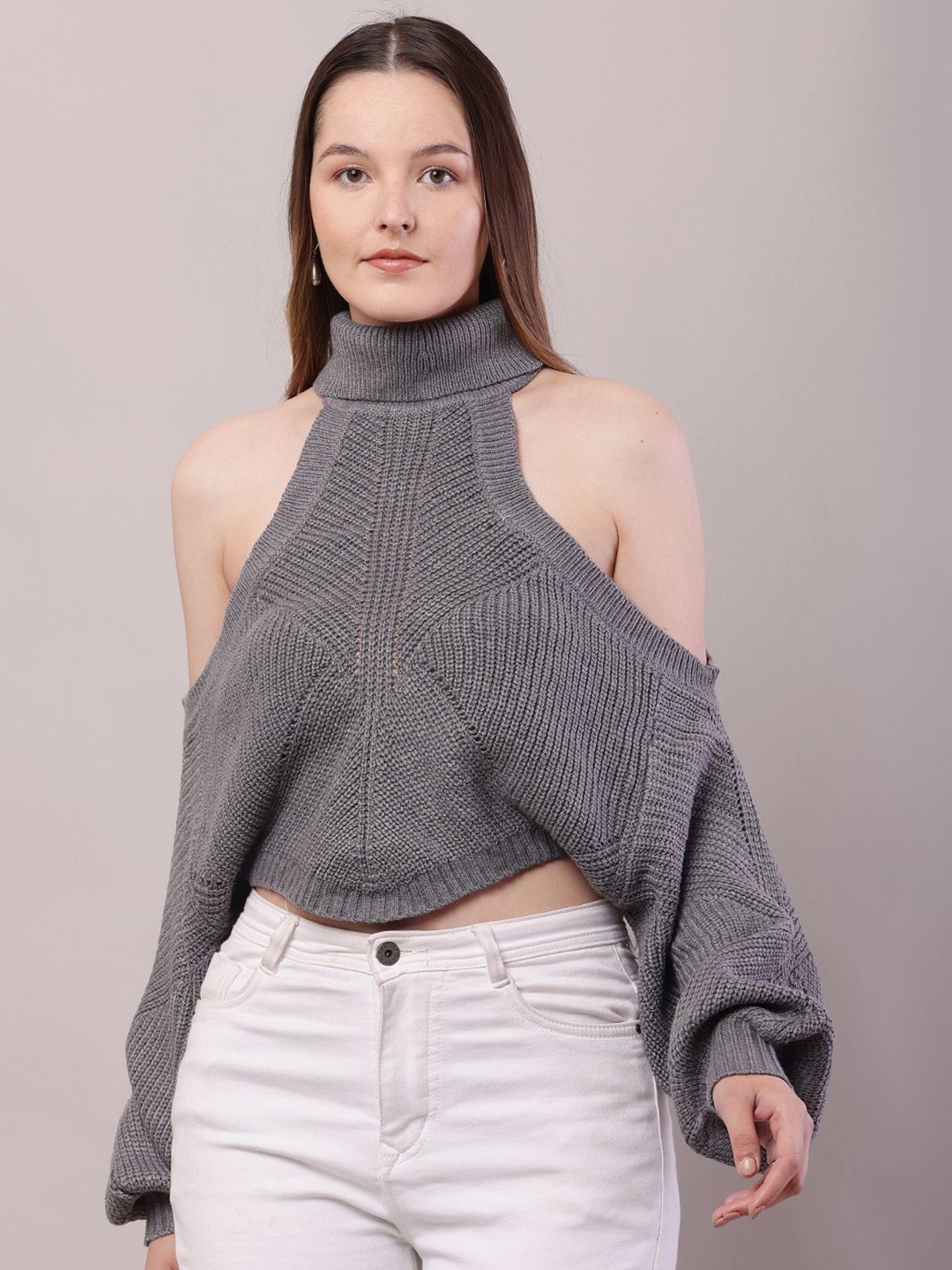 

NoBarr Women Crop Pullover, Grey