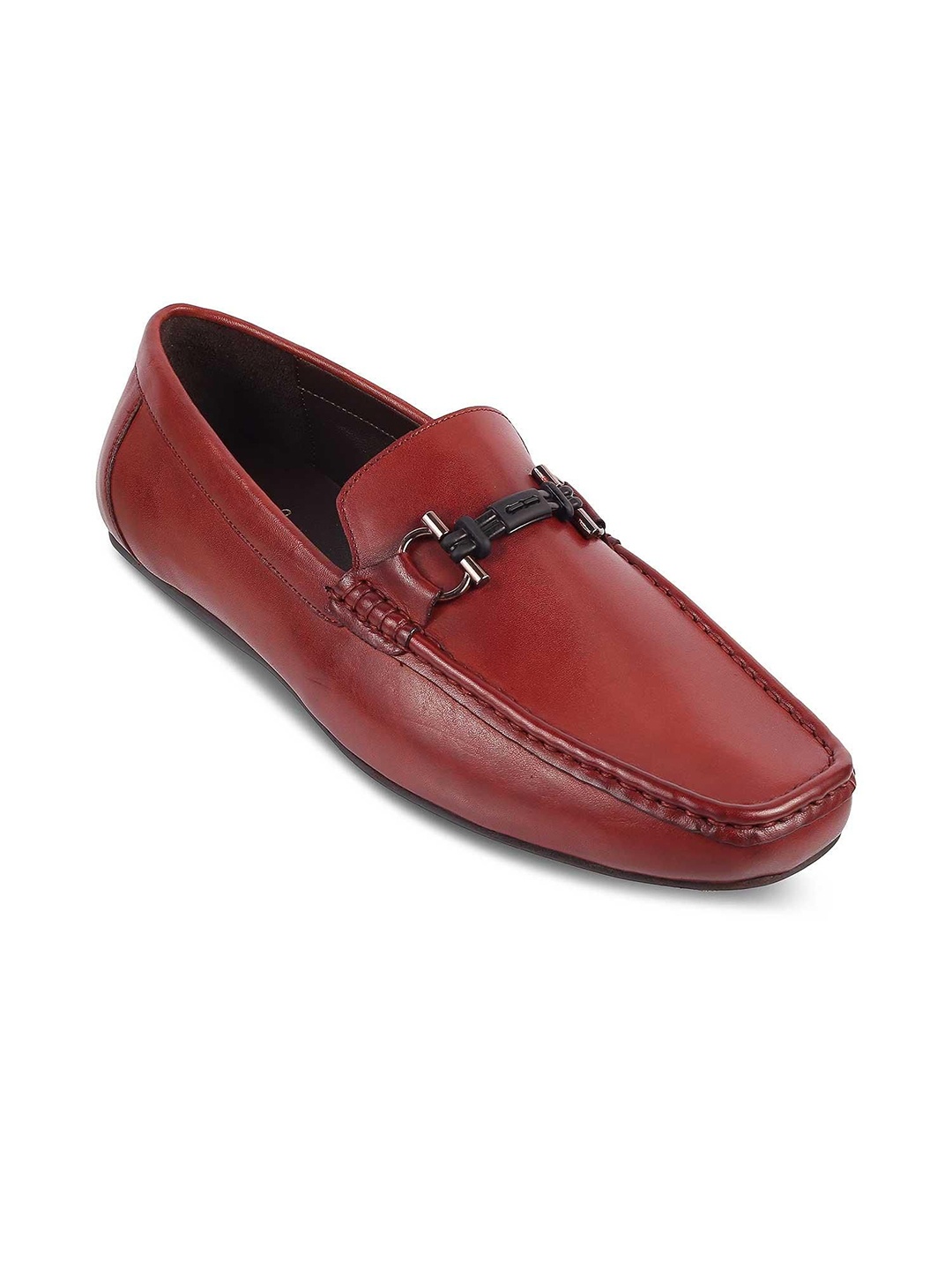 

Tresmode Men Leather Formal Loafers, Red