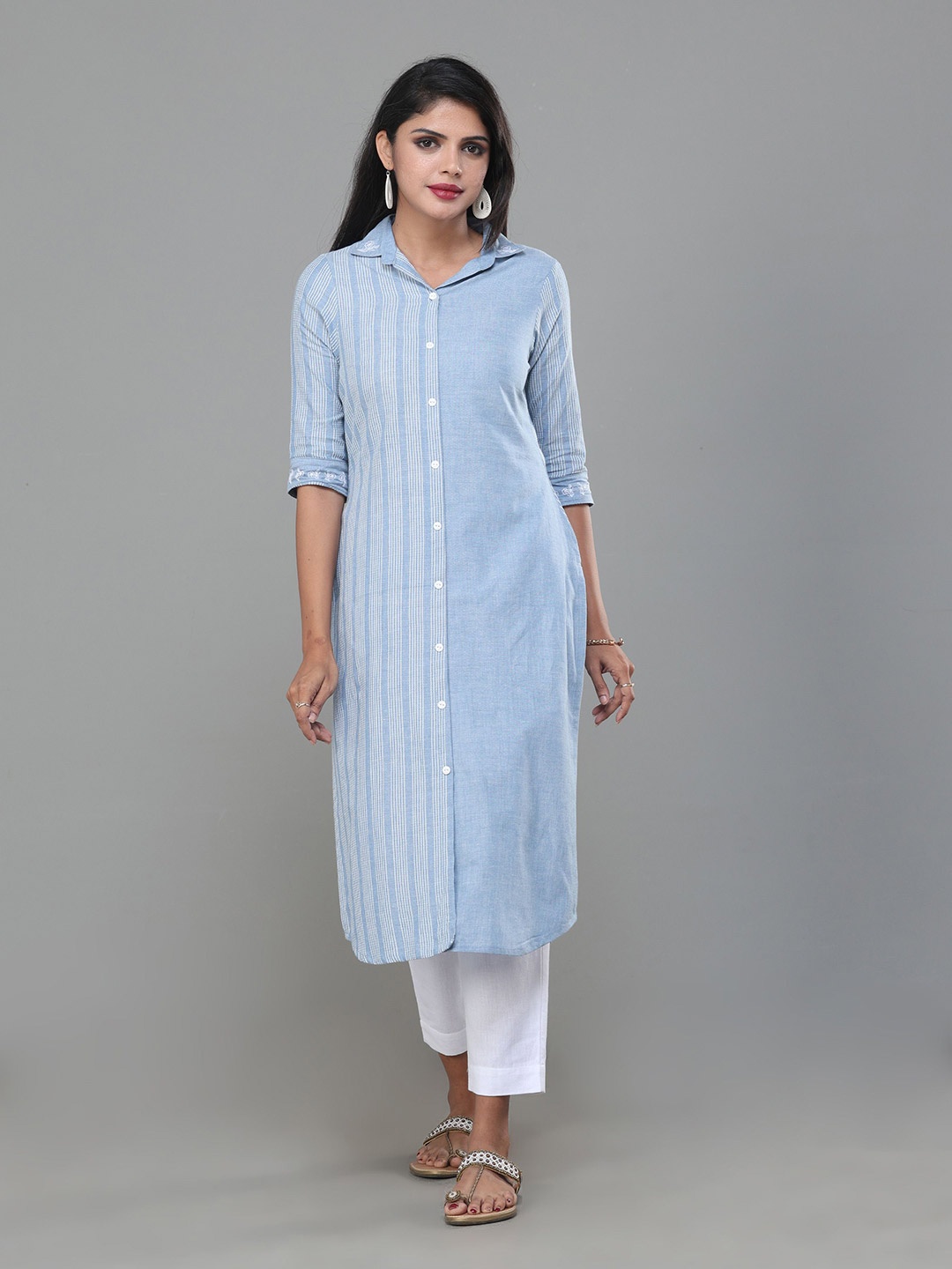 

Vismay Striped Kurta, Blue