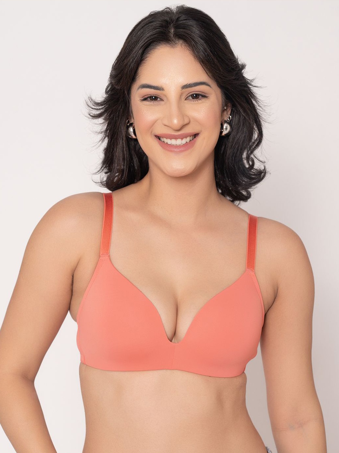 

Chelvet Women Full Coverage Lightly Padded Bra, Orange