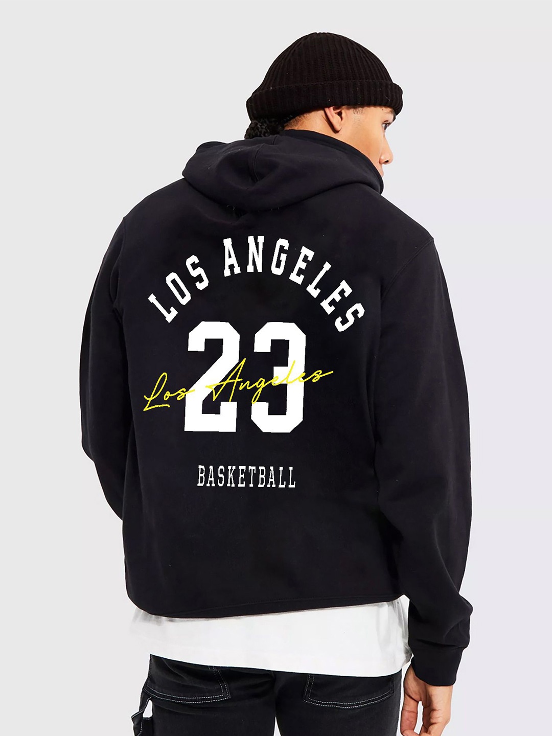 

zentik Men Printed Hooded Sweatshirt, Black