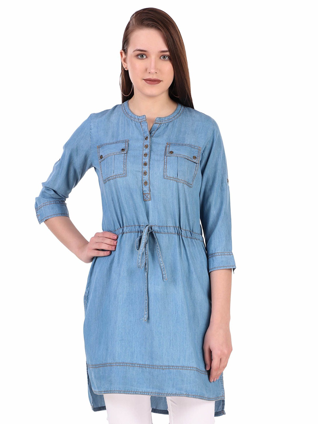 

Pose india Pure Cotton Denim Kurti, Blue