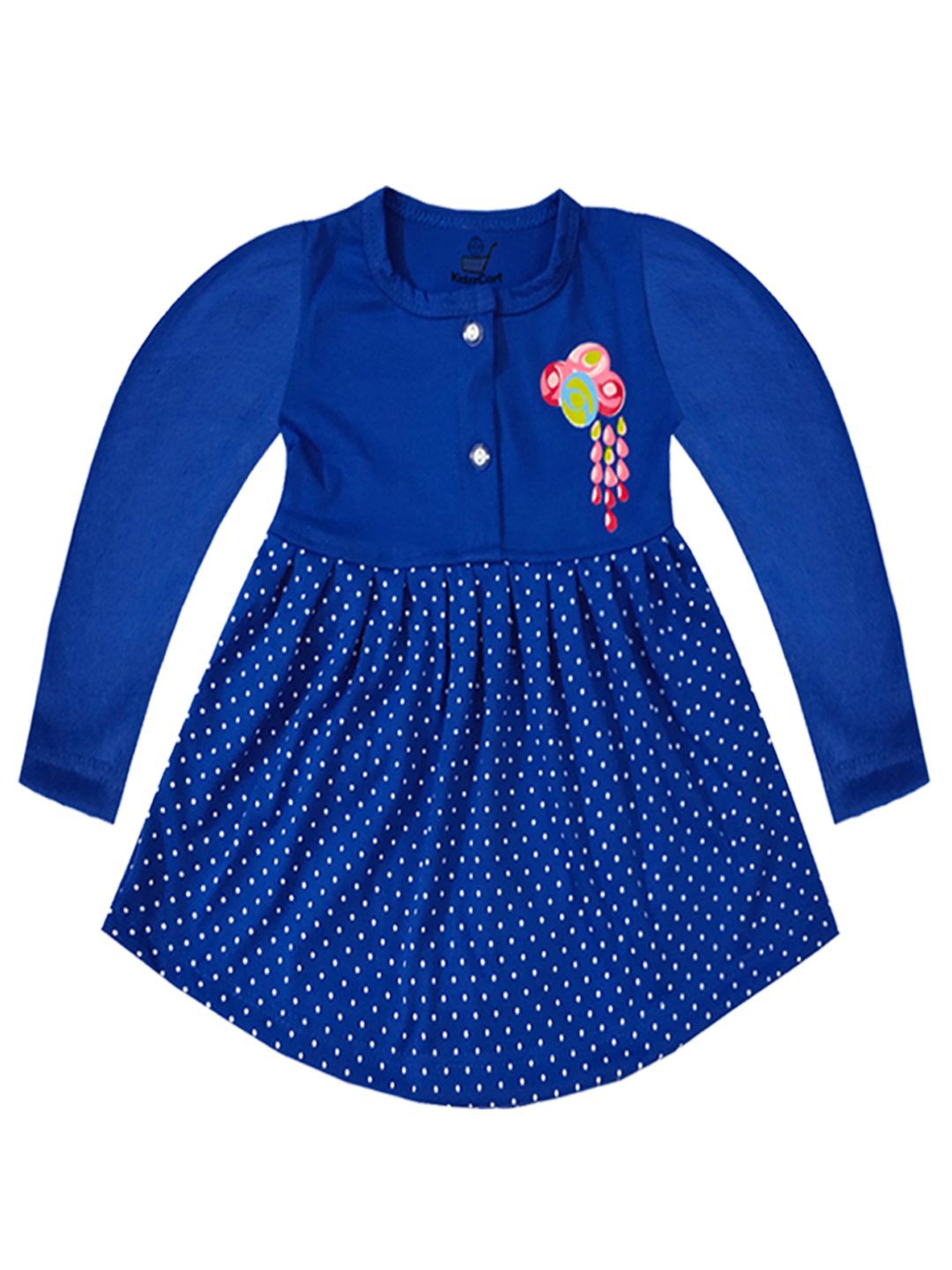 

KidzzCart Floral Print Fit & Flare Dress, Blue