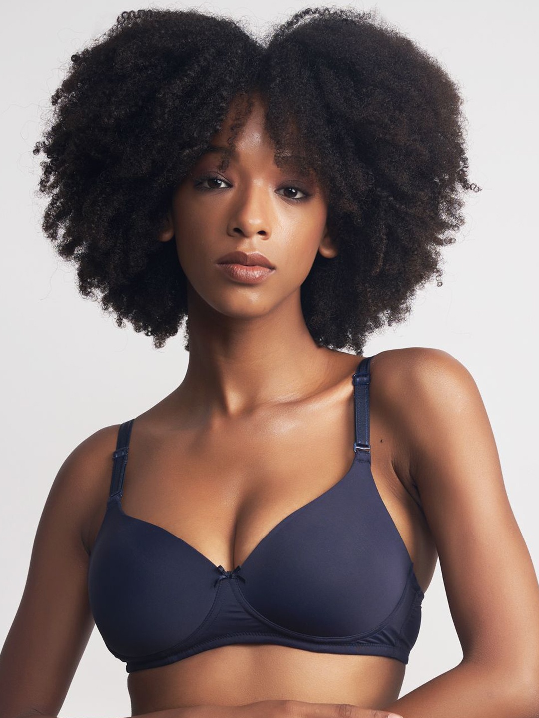 

Chelvet Women Bra Full Coverage Lightly Padded, Navy blue