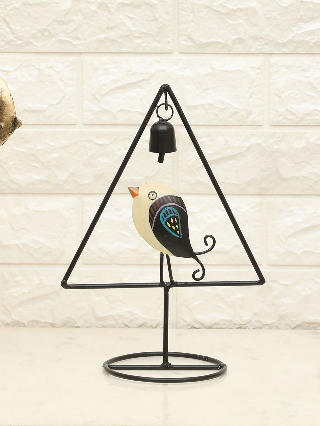 

vedas Mystical Indian Black & White F-Hummingbird With bell Table Dcor showpiece