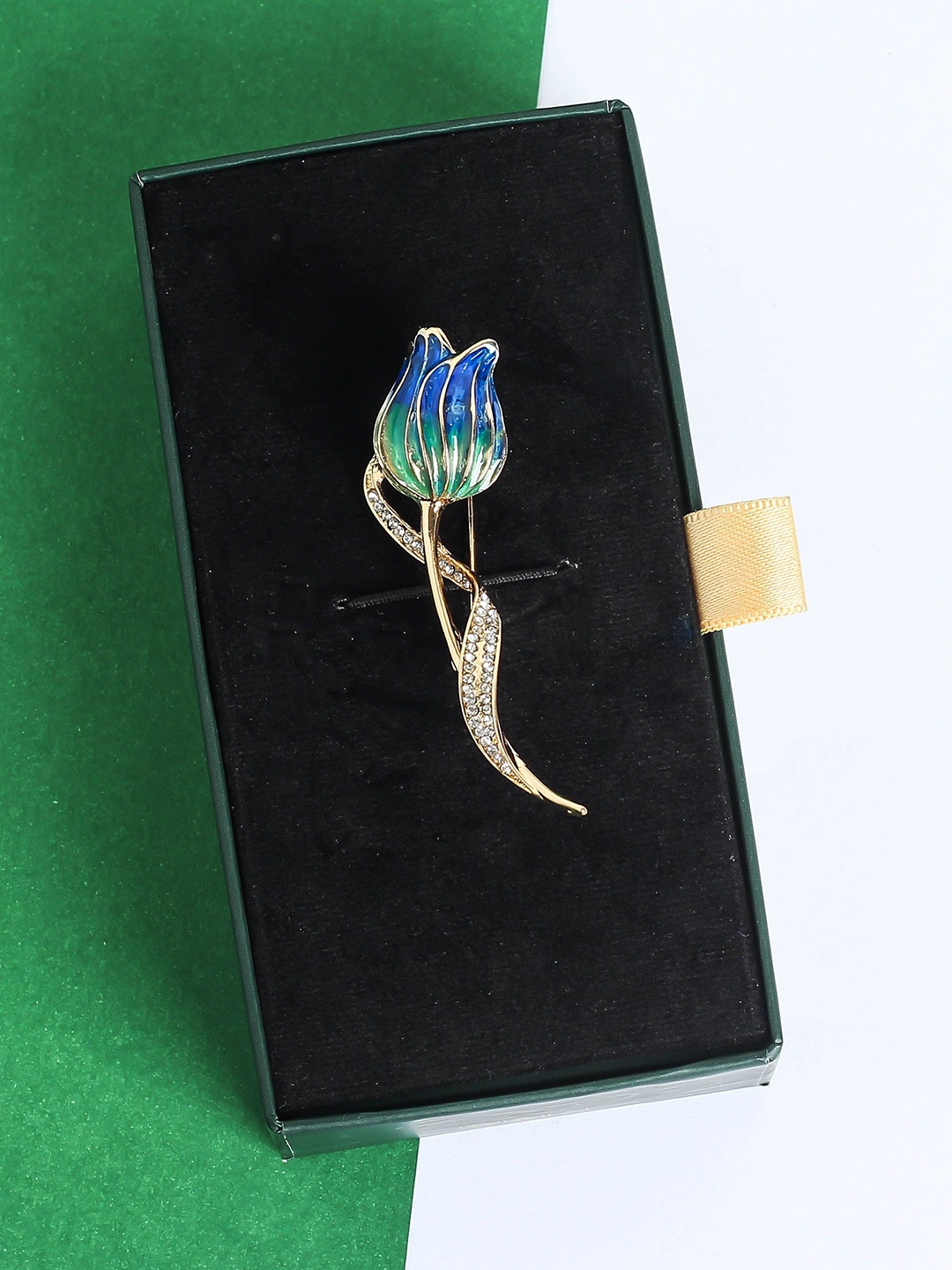 

Tossido Men Tulip Brooch, Blue