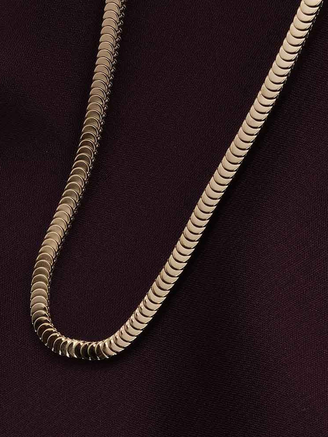

PALMONAS Stainless Steel Gold-Plated Gold Snake Chain