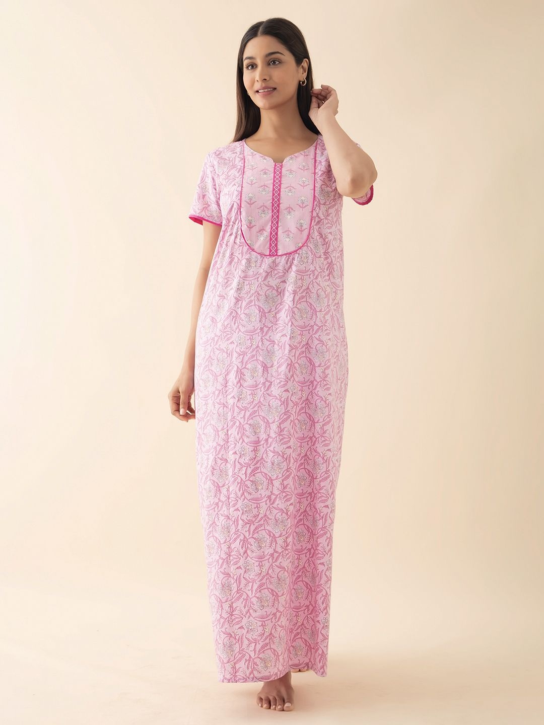 

Maybell Printed Maxi Nightdress, Pink