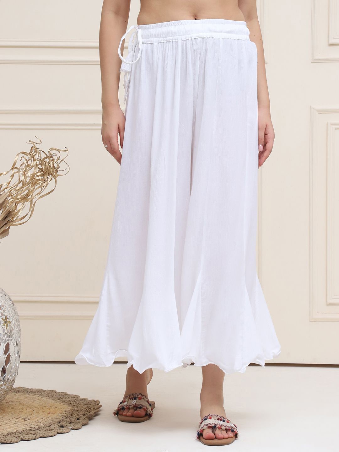 

Valles365 by S.C. Women Excess Flared Plus Palazzos, White